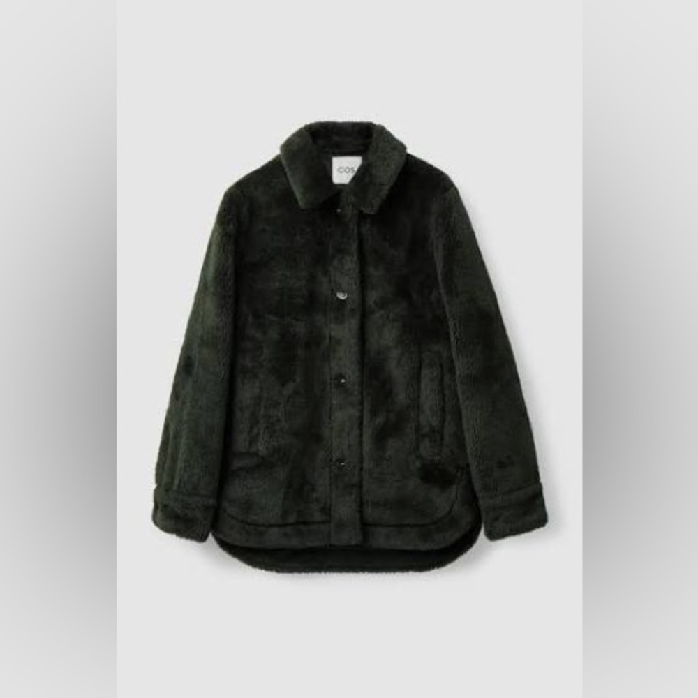 COS Deep Green Teddy Jacket - Picture 2 of 5